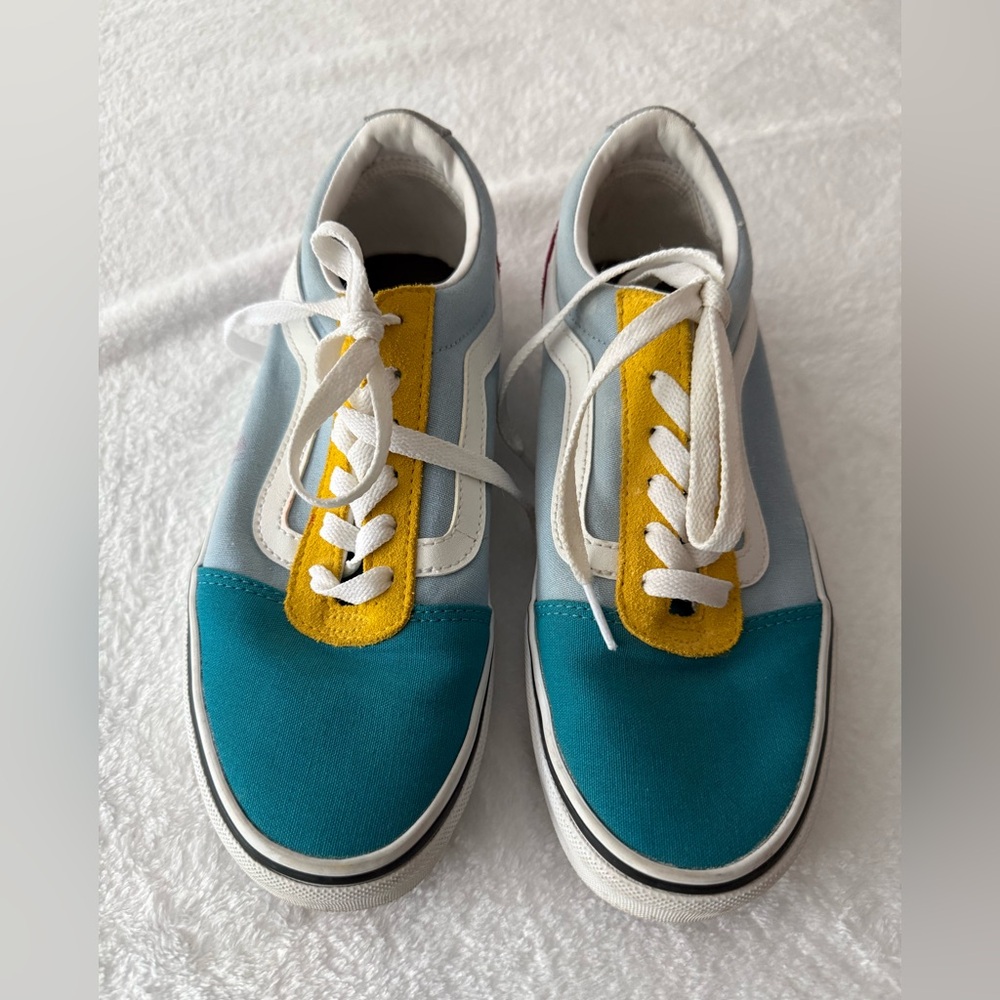Vans Old Skool Color Block Blue Teal Yellow Magenta Sneakers 7.5 - Picture 1 of 9